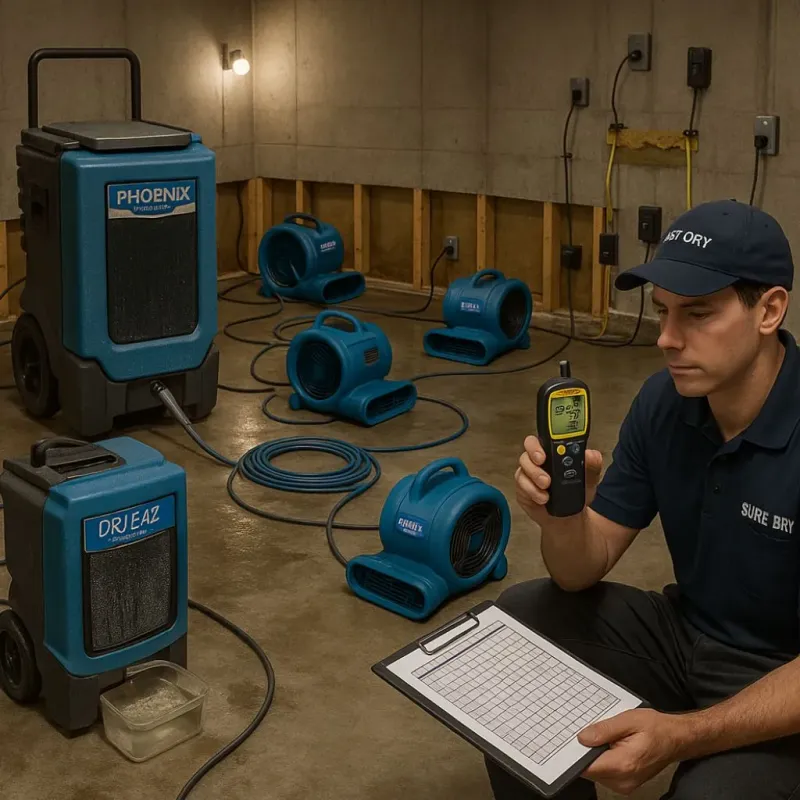 Structural Drying and Dehumidification process in Gateway, FL